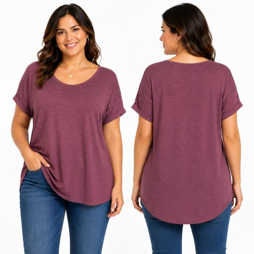 Maurices 24/7 Mauve Modal Blend Tee Medium